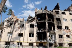 Residential building in Irpen (Kyiv region) destroyed as a result of shelling by the Russian occupiers