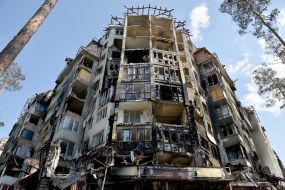 Residential building in Irpen (Kyiv region) destroyed as a result of shelling by the Russian occupiers