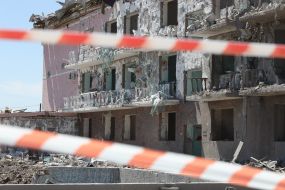 The recreation center in Serhiyivka was destroyed after a missile attack by the Russian occupiers