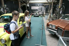 Children in the museum "Retro Garage"