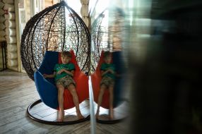 A camp for displaced children in the village of Semipolka, Kyiv region