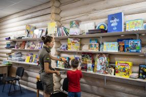 A camp for displaced children in the village of Semipolka, Kyiv region