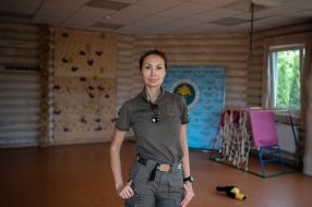 A camp for displaced children in the village of Semipolka, Kyiv region