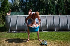 A camp for displaced children in the village of Semipolka, Kyiv region