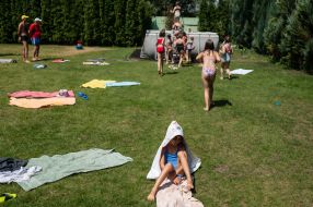 A camp for displaced children in the village of Semipolka, Kyiv region