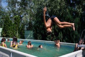 A camp for displaced children in the village of Semipolka, Kyiv region