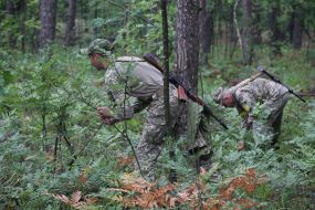Participants of the training gather berries