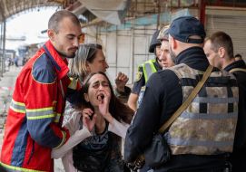The wife of the murdered man at the "Barabashovo" market in Kharkiv