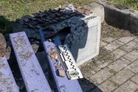 Fragments of a Russian artillery projectile