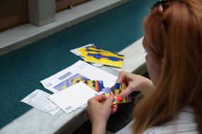 Postage stamp "Good evening, we are from Ukraine" and postcard to it