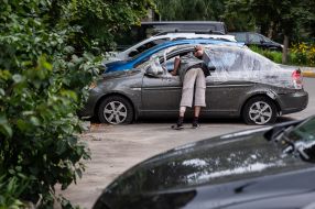 The car was fired upon