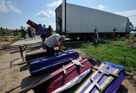 Reburial of unidentified dead civilians in Buchа