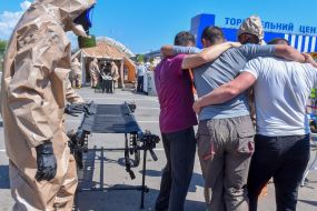 Rescuers practiced emergency response measures in the event of a radiation accident at the Zaporizhzhia NPP