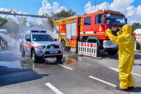 Rescuers practiced emergency response measures in the event of a radiation accident at the Zaporizhzhia NPP