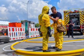 Rescuers practiced emergency response measures in the event of a radiation accident at the Zaporizhzhia NPP