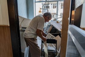 Destruction in the building of an educational institution in Kharkov