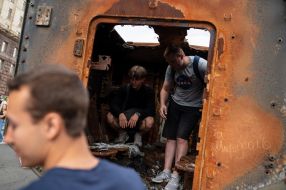 "Parade" of destroyed Russian military equipment on Khreschatyk