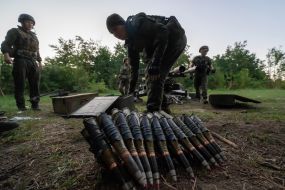 Soldiers of the anti-aircraft artillery unit of one of the brigades of the National Guard of Ukraine