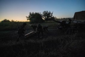Soldiers of the anti-aircraft artillery unit of one of the brigades of the National Guard of Ukraine