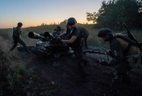 Soldiers of the anti-aircraft artillery unit of one of the brigades of the National Guard of Ukraine