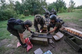 Soldiers of the anti-aircraft artillery unit of one of the brigades of the National Guard of Ukraine