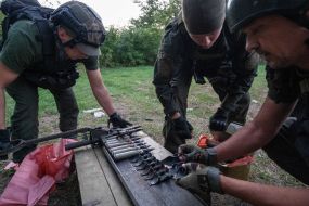 Soldiers of the anti-aircraft artillery unit of one of the brigades of the National Guard of Ukraine