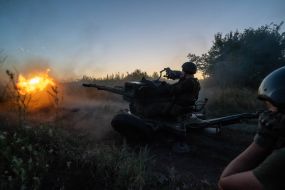 Soldiers of the anti-aircraft artillery unit of one of the brigades of the National Guard of Ukraine