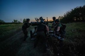 Soldiers of the anti-aircraft artillery unit of one of the brigades of the National Guard of Ukraine