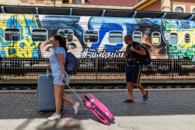 "Поезд к победе" на железнодорожной станции Ужгорода