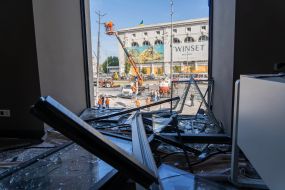 Broken window in the Real Estate House