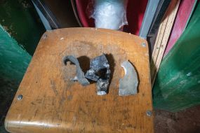 Fragments from a Russian S-300 missile