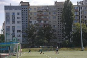 A house damaged by Russian missiles