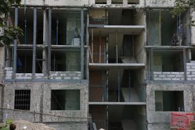 A house damaged by Russian missiles