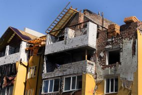 Restoration of a building in Irpin