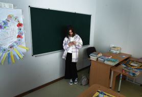 A student in the school library in one of the schools in Buchi
