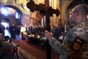 Farewell ceremony for Ukrainian defender Vyacheslav Nalyvaiko