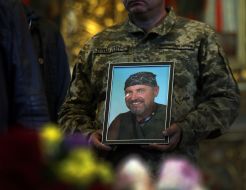 Farewell ceremony for Ukrainian defender Vyacheslav Nalyvaiko