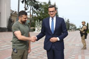 Volodymyr Zelenskyi and Mateusz Moravetskyi