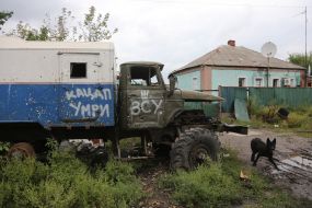 The de-occupied village of Hrakovo in the Kharkiv region