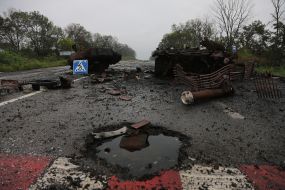 The de-occupied village of Hrakovo in the Kharkiv region