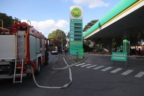 An explosion at a gas station in Odesa