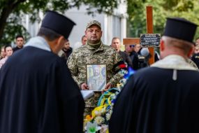 Farewell ceremony for Ukrainian defender Oleksandr Prystaya