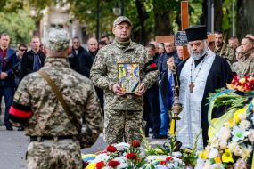 Farewell ceremony for Ukrainian defender Oleksandr Prystaya