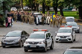 Farewell ceremony for Ukrainian defender Oleksandr Prystaya