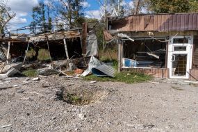 The ruined house in Prudyanka village