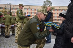 Farewell ceremony for Artem Tolochko, Mykola Panchenko and Yuriy Popov