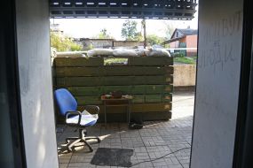 The police station, where the Russian occupiers detained and tortured people, in Izyum