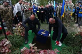 Церемония прощания с командиром "призраков Киева", военным летчиком Михаилом Матюшенко