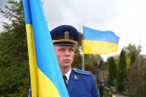 Церемония прощания с командиром "призраков Киева", военным летчиком Михаилом Матюшенко