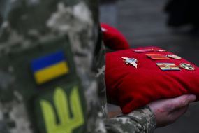 Церемония прощания с командиром "призраков Киева", военным летчиком Михаилом Матюшенко